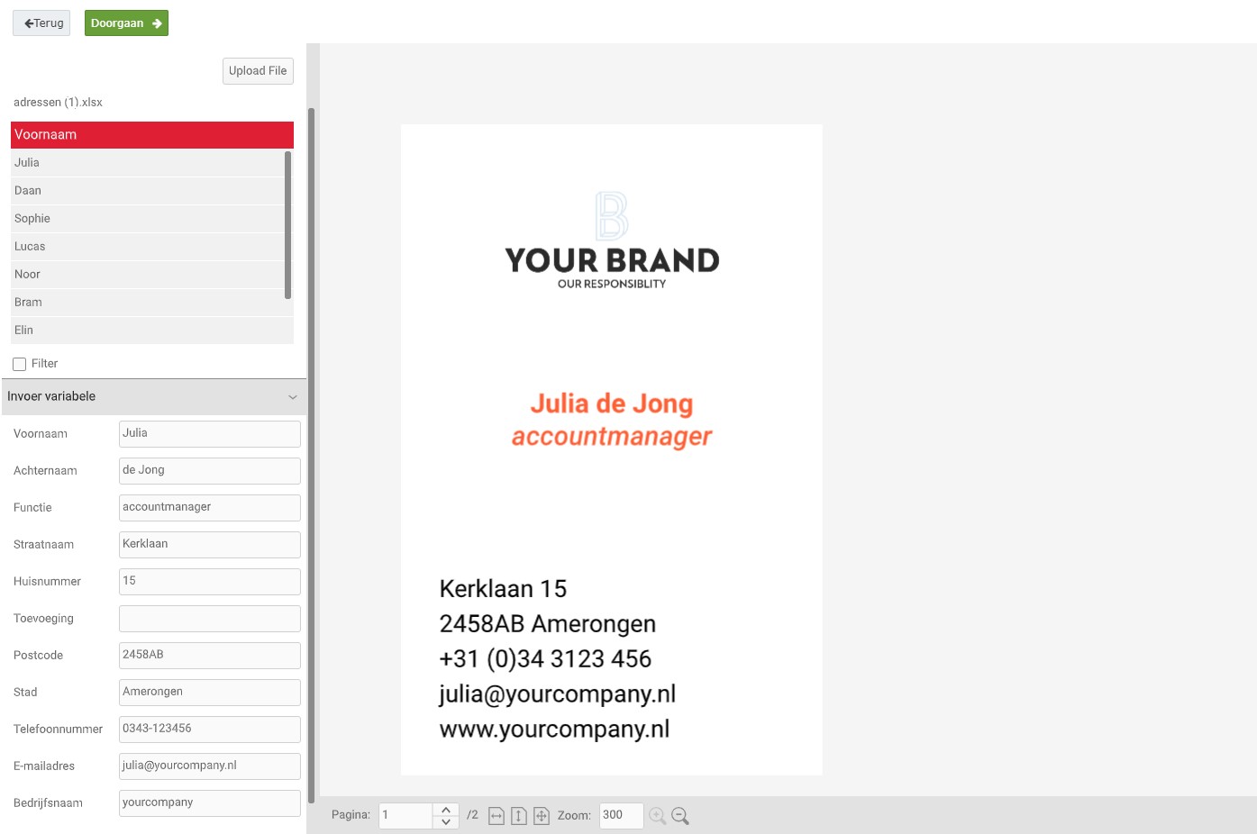 screenshot of Brand Portal